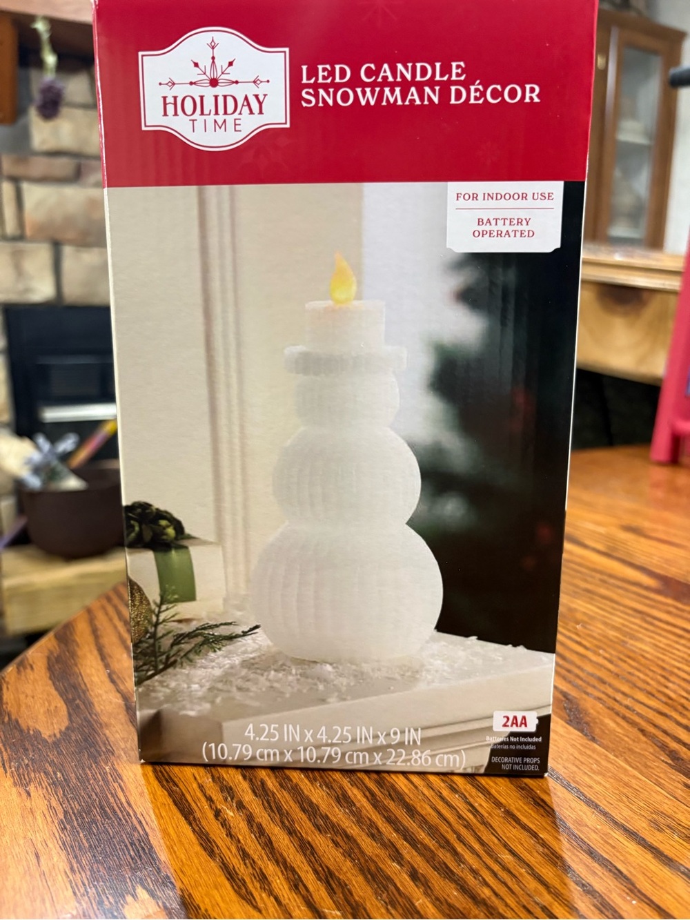 Holiday Time White LED Snowman Candle Accent